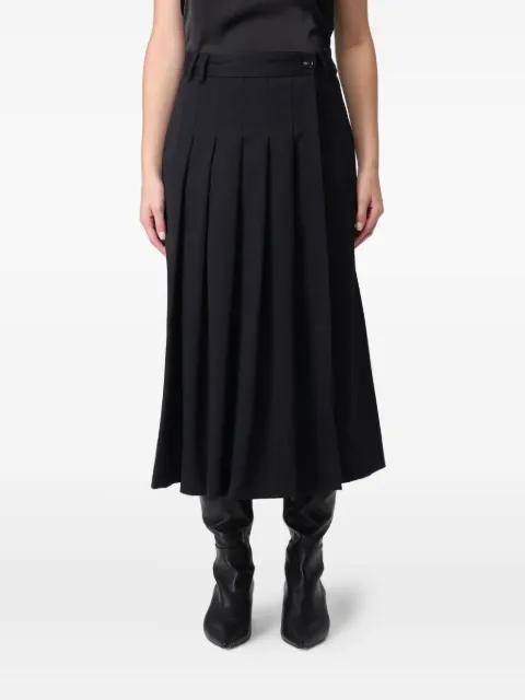 pleated belt long skirt by LIVIANA CONTI