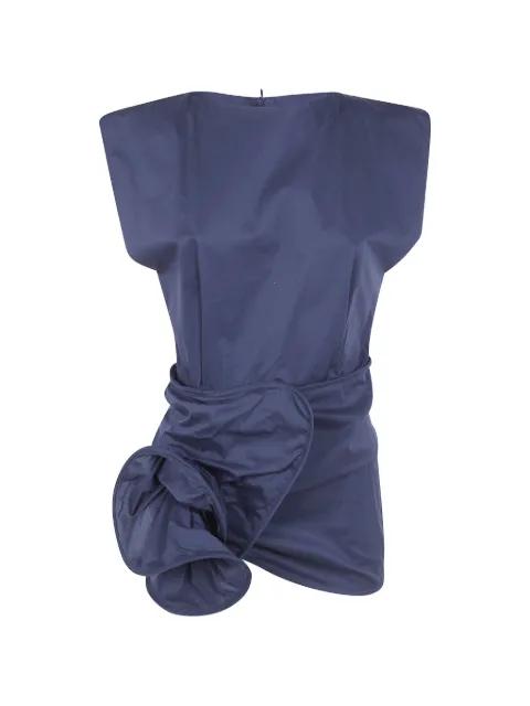 rosette-detail padded-shoulder top by LIVIANA CONTI