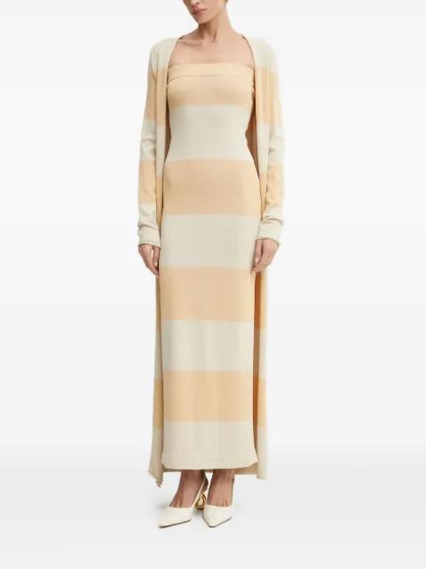 stripe cardigan dress set by LIVIANA CONTI