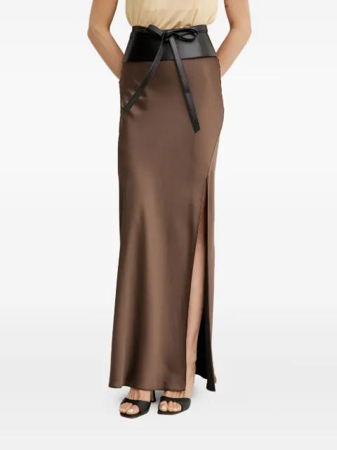 tie-fastening leather belt by LIVIANA CONTI