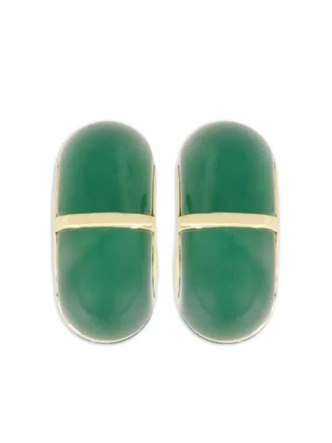 Zellige jade hoops earrings by LIZZIE FORTUNATO