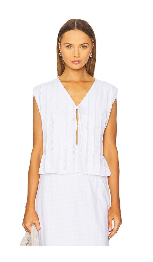 LNA Kala Eyelet Top in White by LNA