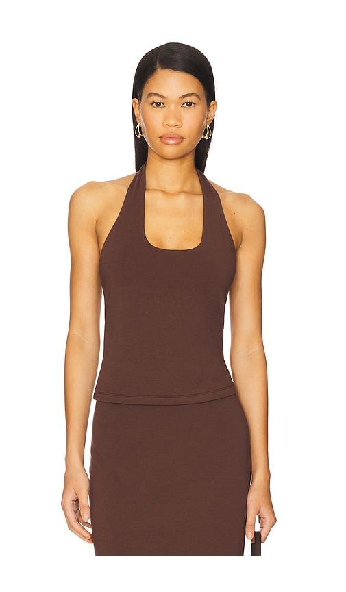 LNA Mia Halter Tank in Brown by LNA