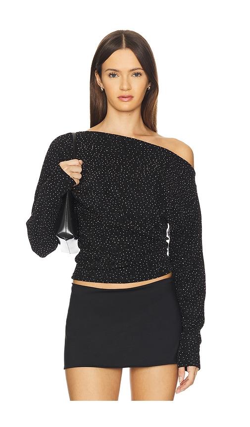 LNA Odette Studded Top in Black by LNA