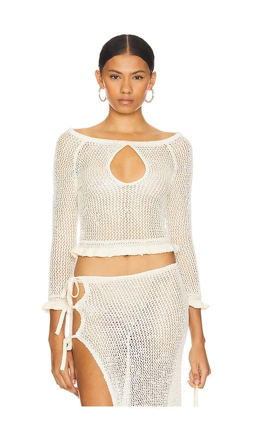 LOBA Alexius Sequin Top in Ivory by LOBA