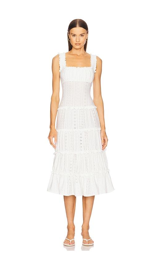 LOBA Carmen Midi Dress in White by LOBA