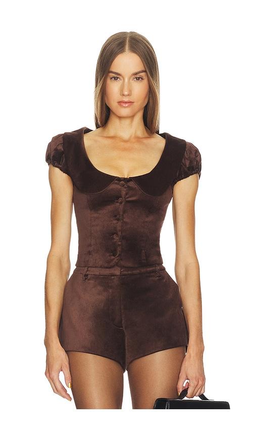 LOBA Cherie Top in Brown by LOBA