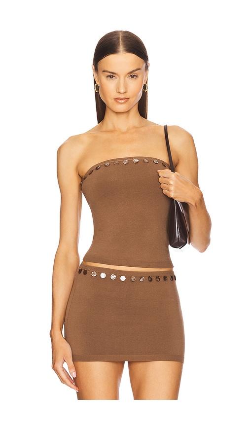 LOBA Clemente Tube Top in Brown by LOBA