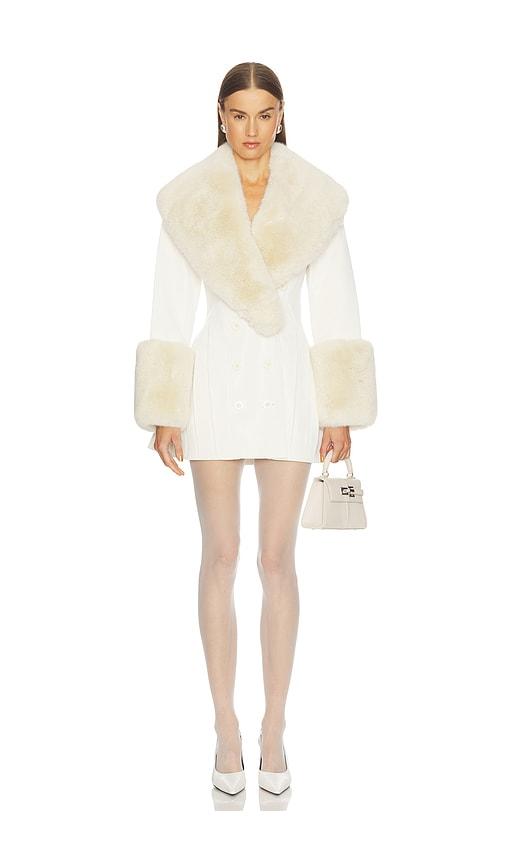 LOBA Julieta Faux Leather Coat in Ivory by LOBA