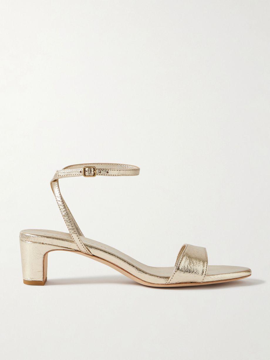 Alice metallic cracked-leather sandals by LOEFFLER RANDALL