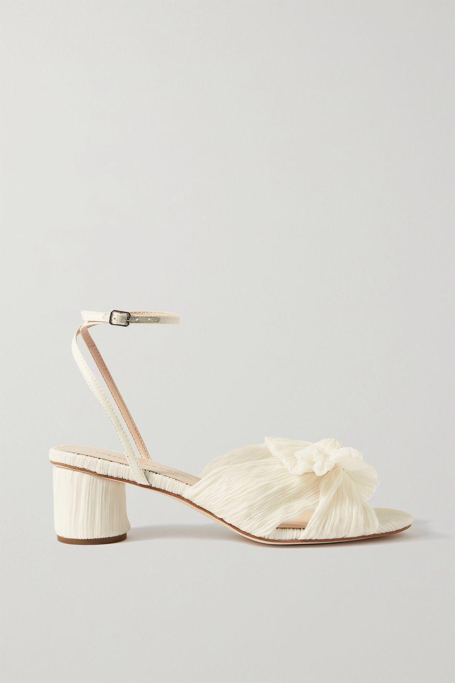 Dahlia faux leather-trimmed plissé-organza sandals by LOEFFLER RANDALL