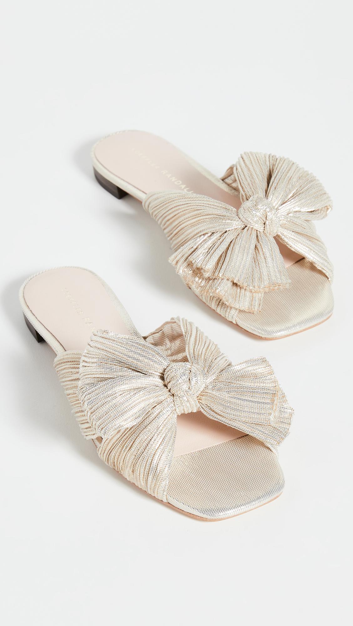 Daphne Pleated Bow Slides by LOEFFLER RANDALL