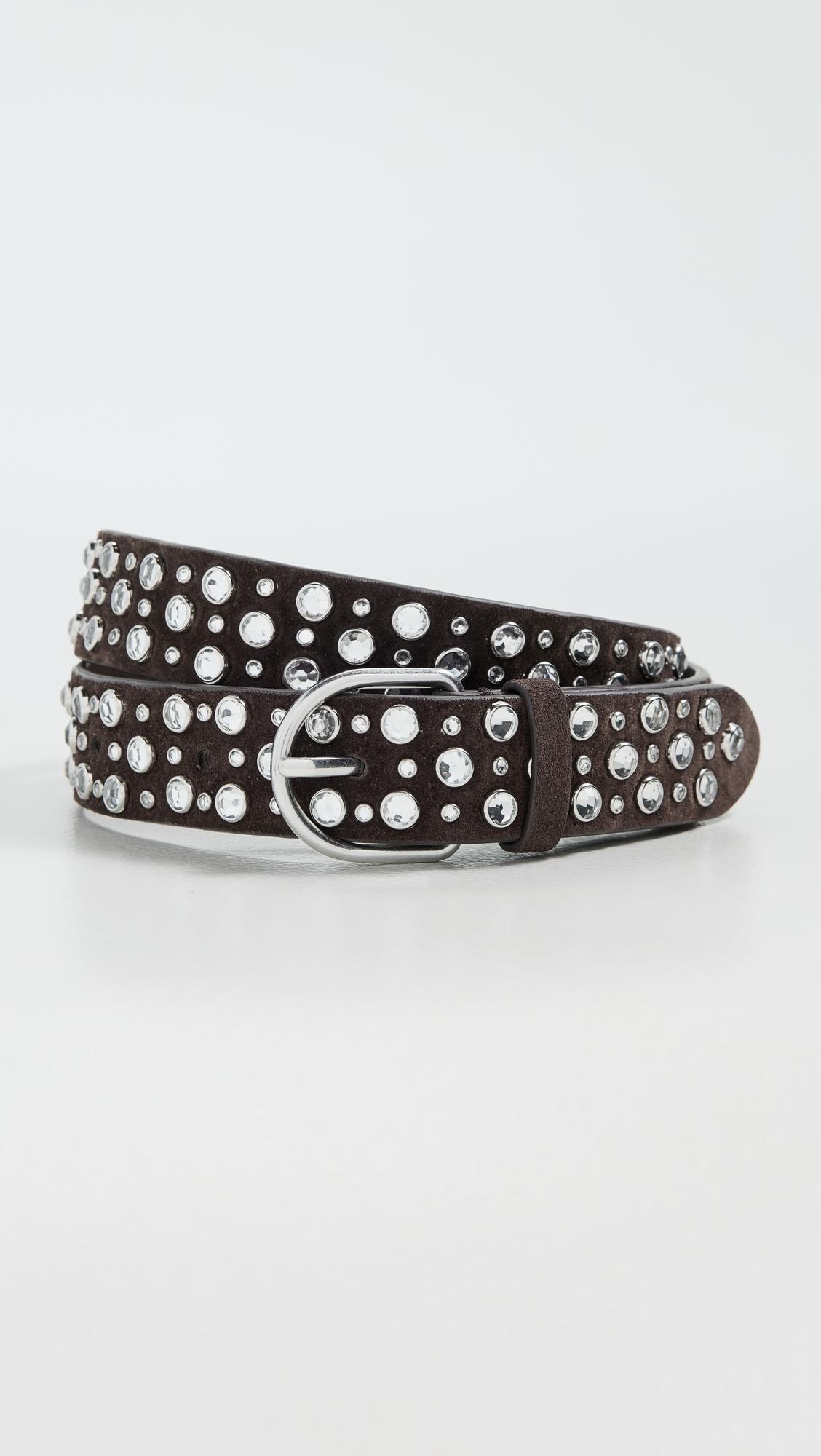 Kip Skinny Suede Rhinestone Belt by LOEFFLER RANDALL