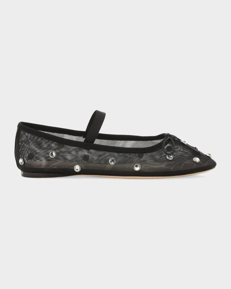 Leonie Crystal Mesh Ballerina Flats by LOEFFLER RANDALL