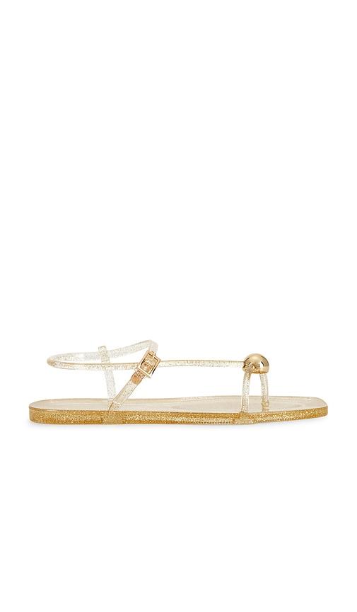 Loeffler Randall Dana Strappy Jelly Sandal in Metallic Gold by LOEFFLER RANDALL