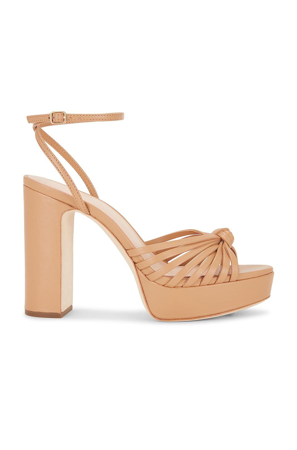 Loeffler Randall Rivka Leather Knot Platform Sandal in Tan by LOEFFLER RANDALL