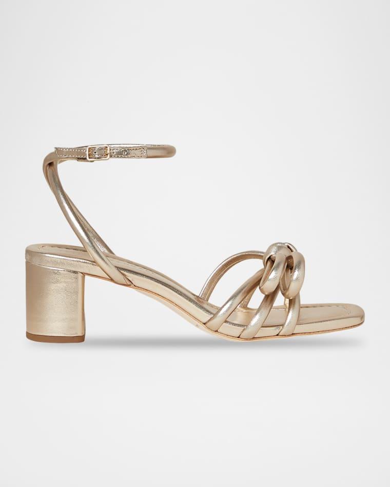 Mikel Metallic Bow Ankle-Strap Sandals by LOEFFLER RANDALL Mikel Metallic Bow Ankle-Strap Sandals by LOEFFLER RANDALL