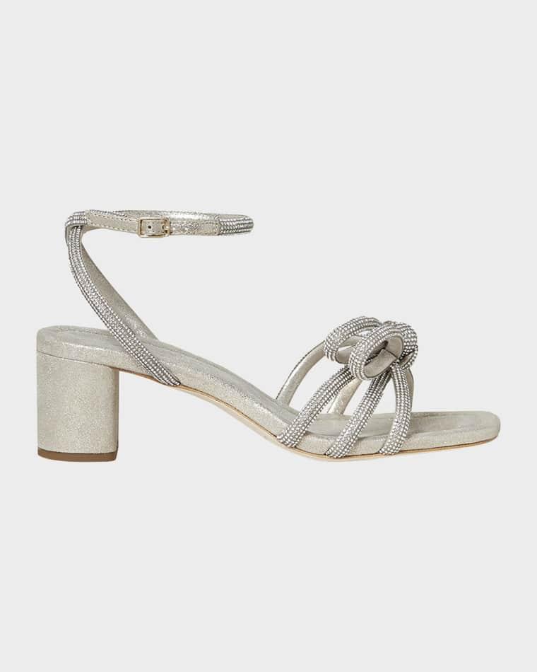 Mikel Strass Bow Ankle-Strap Sandals by LOEFFLER RANDALL