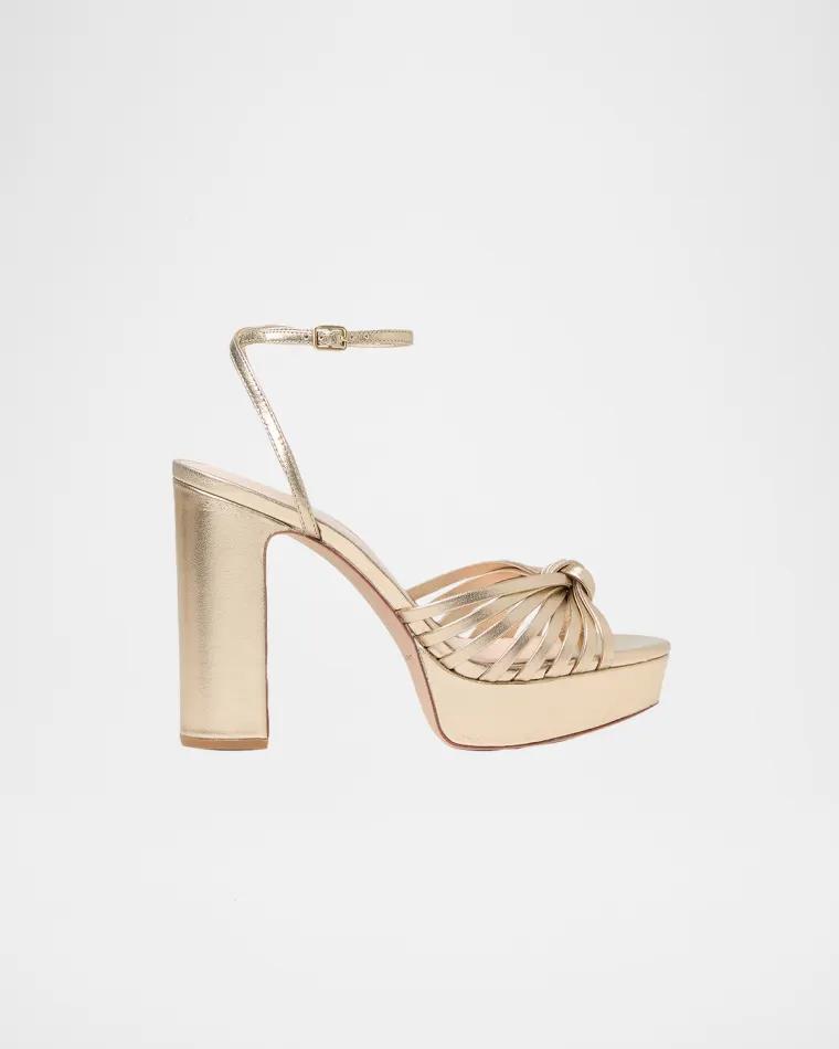 Rivka Metallic Knot Platform Sandals by LOEFFLER RANDALL