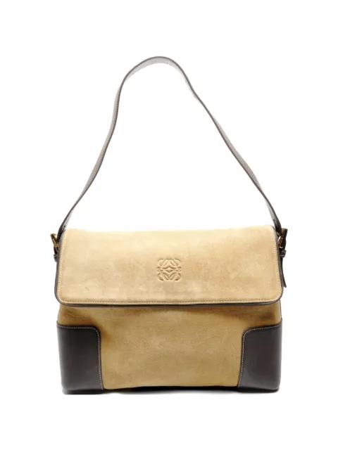 1990-2000s Anagram suede shoulder bag by LOEWE 