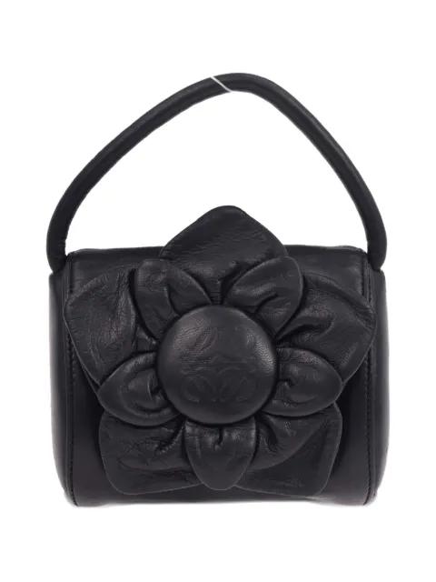 1990-2000s flower-detail leather tote bag by LOEWE 