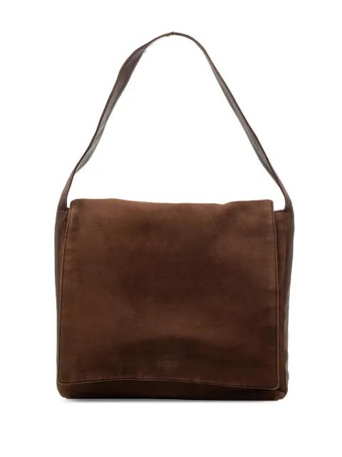 1990-2020 Suede Anagram Flap shoulder bag by LOEWE 