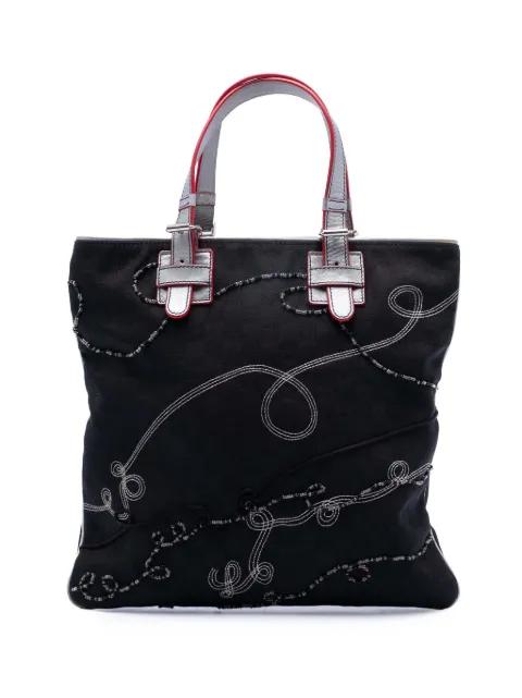 2005 Anagram Beaded Jacquard tote bag by LOEWE 