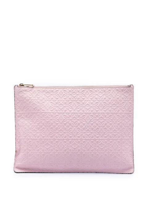 2015 Embossed Anagram Calfskin Repeat Pouch clutch bag by LOEWE 