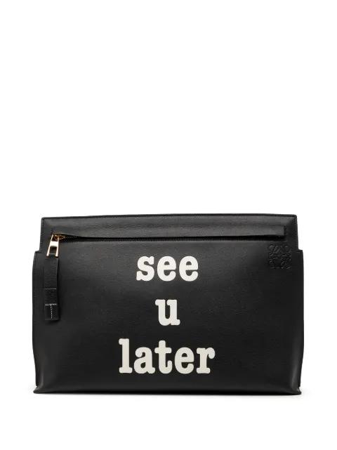 2017 Calfskin Anagram See U Later T Pouch clutch bag by LOEWE 