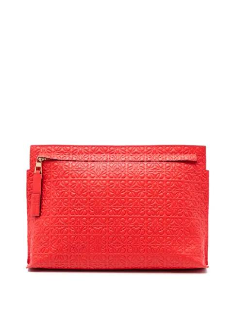 2017 Embossed Anagram Leather Repeat T clutch bag by LOEWE 