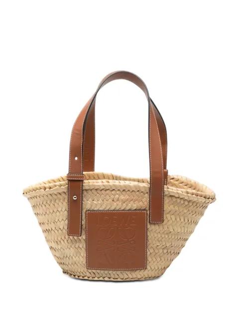 2021 Small Raffia Anagram Basket tote bag by LOEWE 