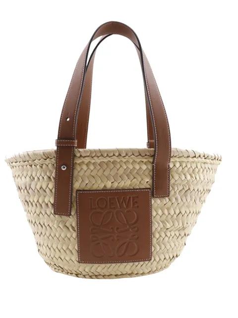 2021 Small Raffia Anagram Basket tote bag by LOEWE 