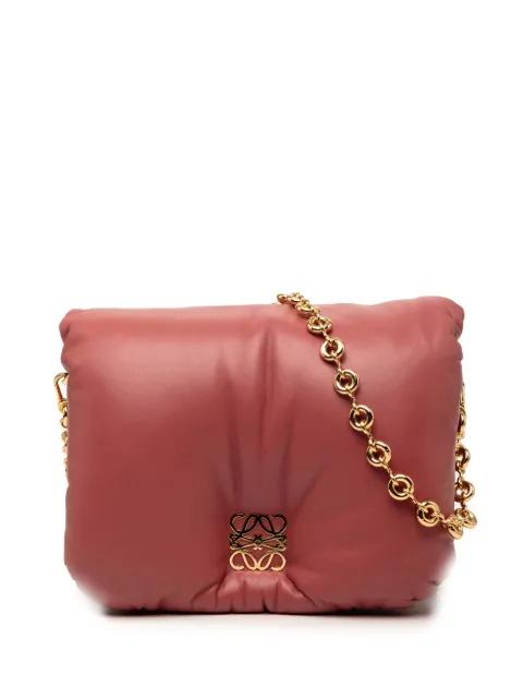 2022 Shiny Lambskin Goya Puffer Chain Bag shoulder bag by LOEWE 