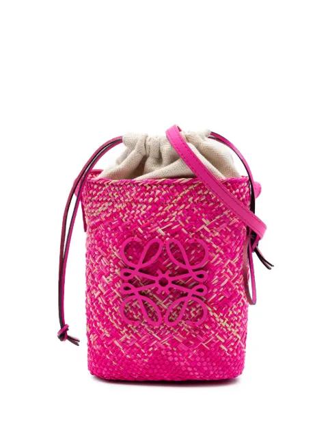 2023 Paulas Ibiza Raffia Anagram Square Pocket bucket bag by LOEWE 