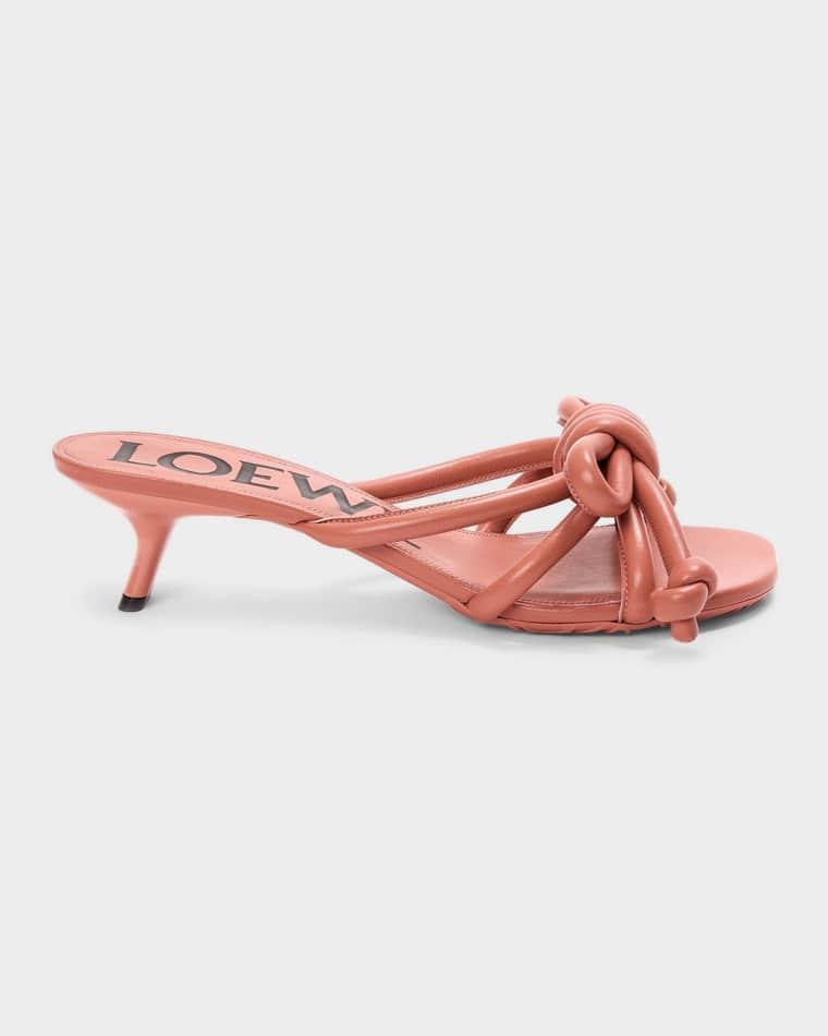45mm Flamenco Leather Knot Sandals by LOEWE