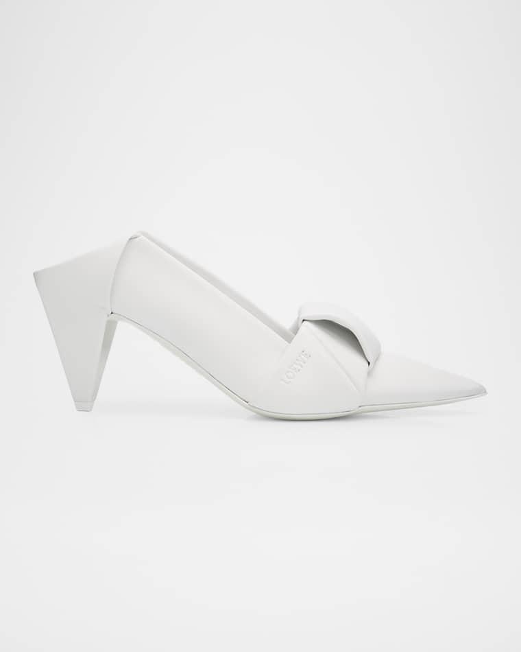 70mm Origami Folded Leather Mule Pumps by LOEWE