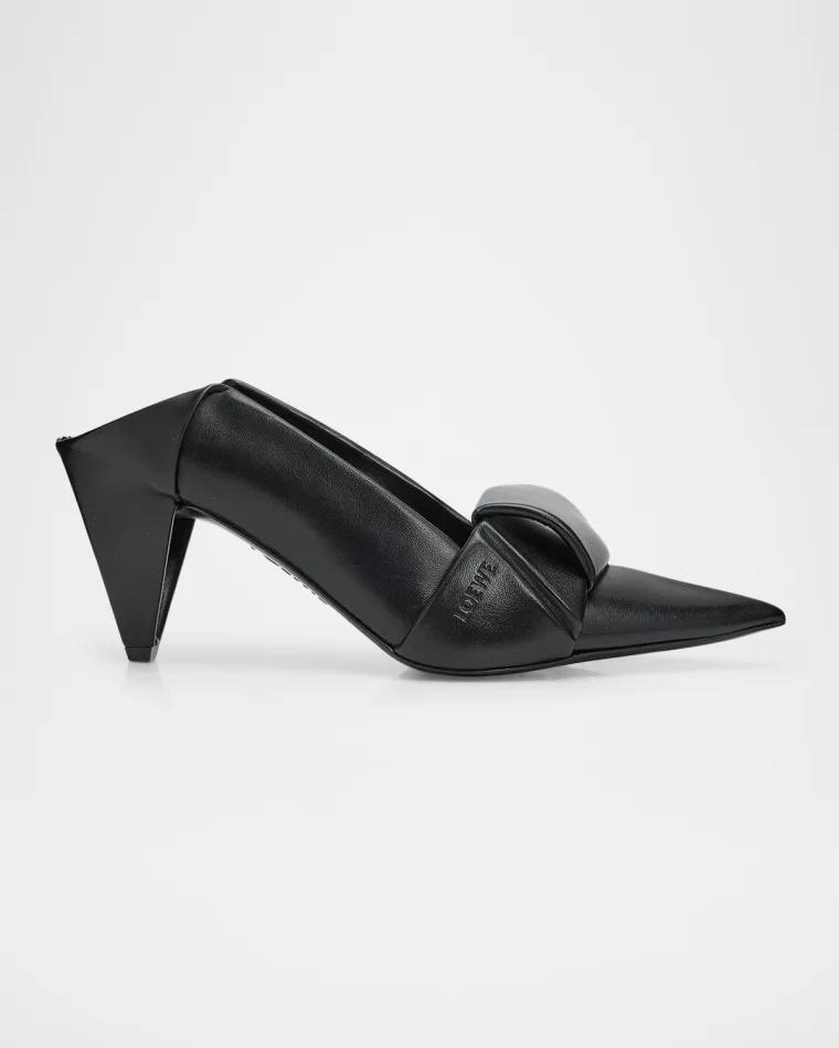 70mm Origami Folded Leather Mule Pumps by LOEWE