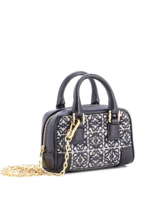 Amazona Bag Leather and Jacquard Canvas Nano crossbody bag by LOEWE 