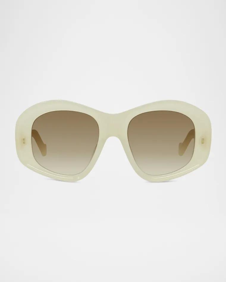 Anagram 51mm Beveled Pentagon Sunglasses by LOEWE