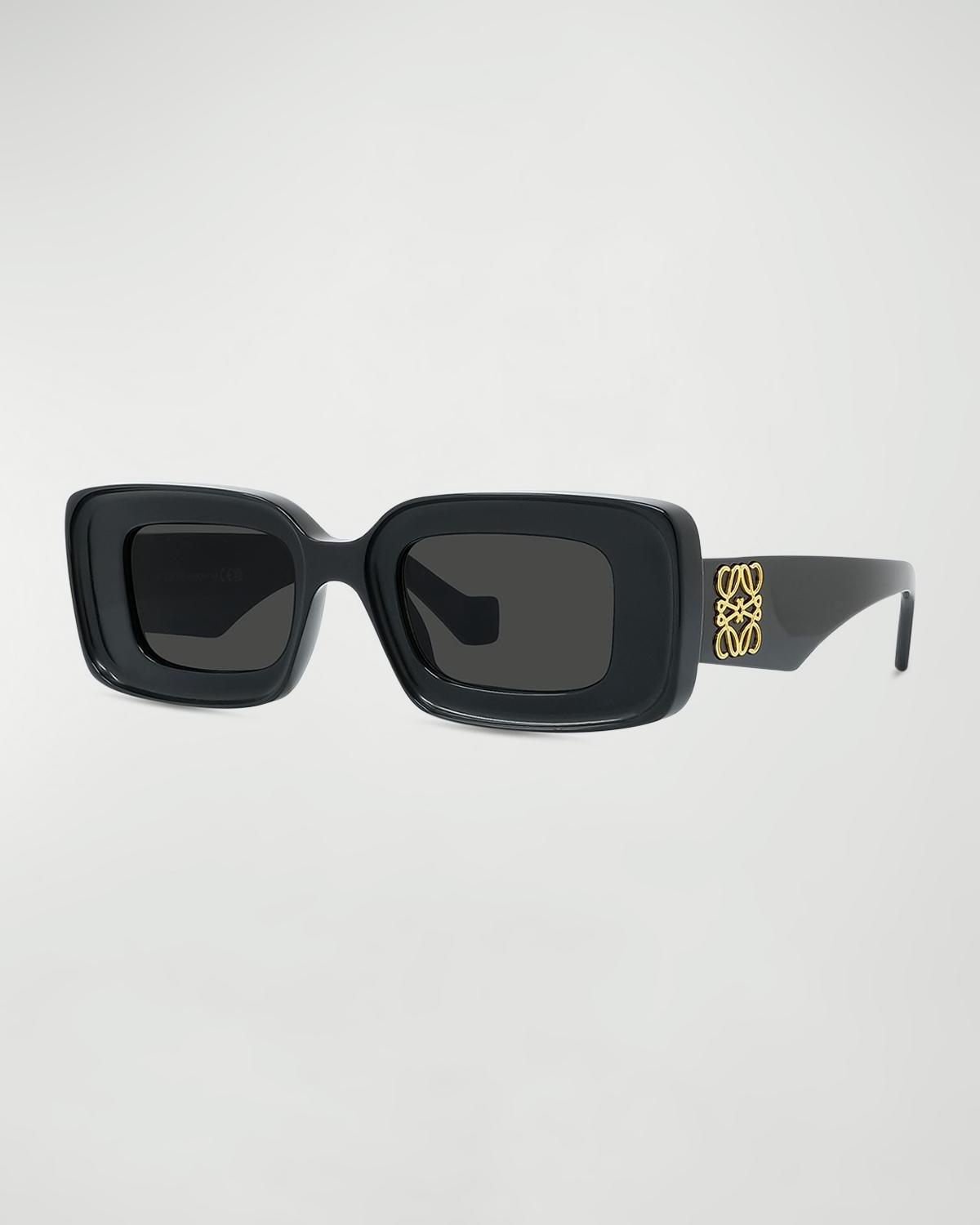 Anagram Beveled Acetate Rectangle Sunglasses by LOEWE