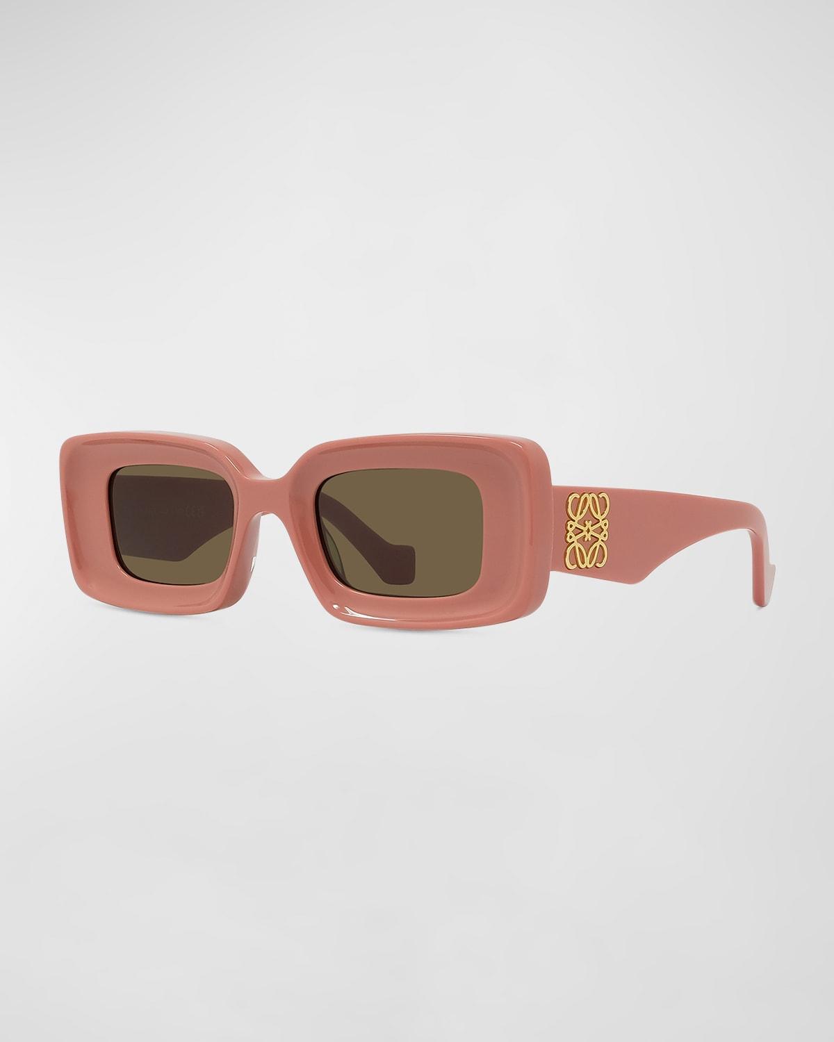 Anagram Beveled Acetate Rectangle Sunglasses by LOEWE