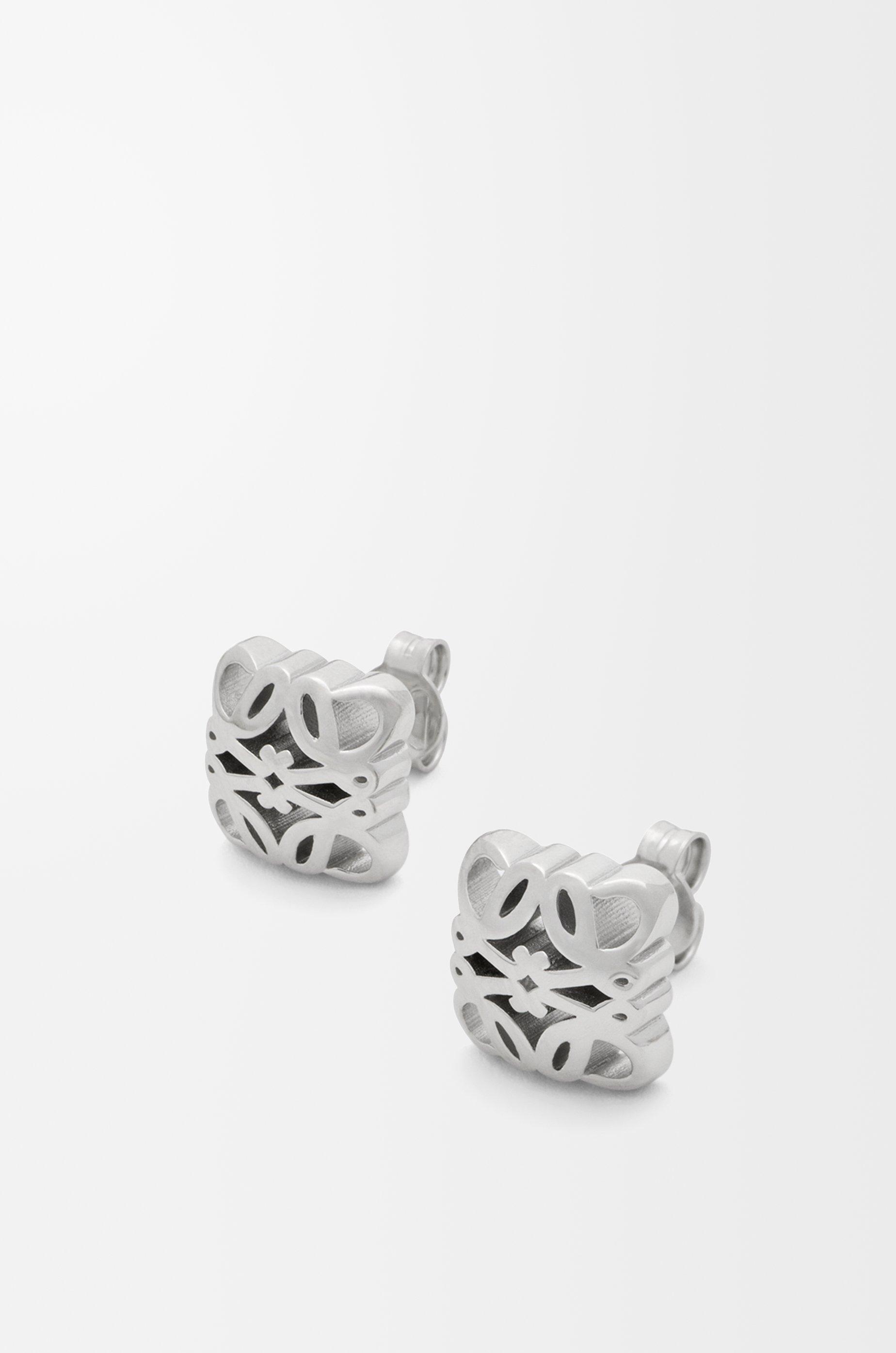 Anagram Bombé earrings in sterling silver by LOEWE Anagram Bombé earrings in sterling silver by LOEWE