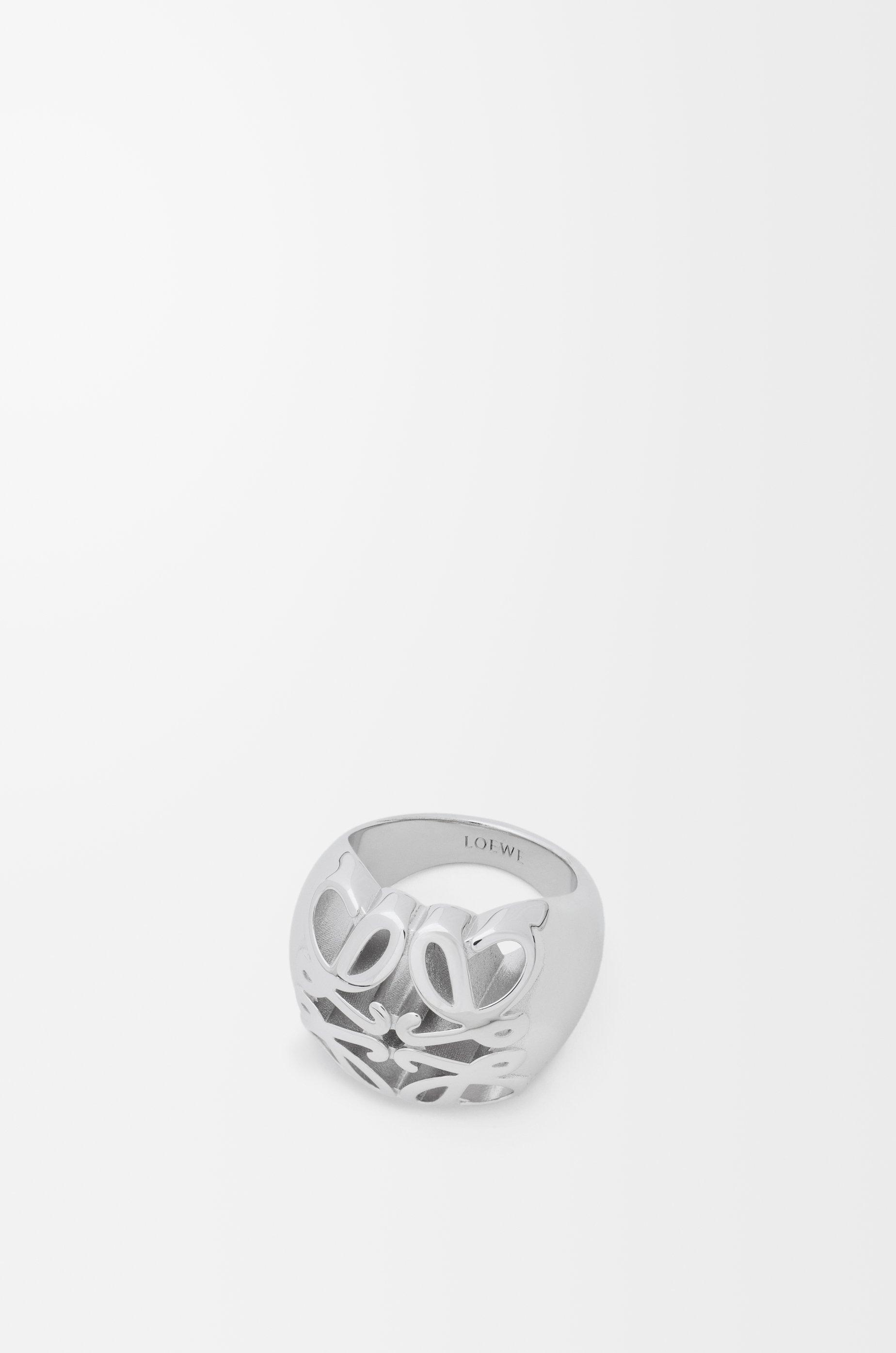 Anagram Bombé signet ring in sterling silver by LOEWE