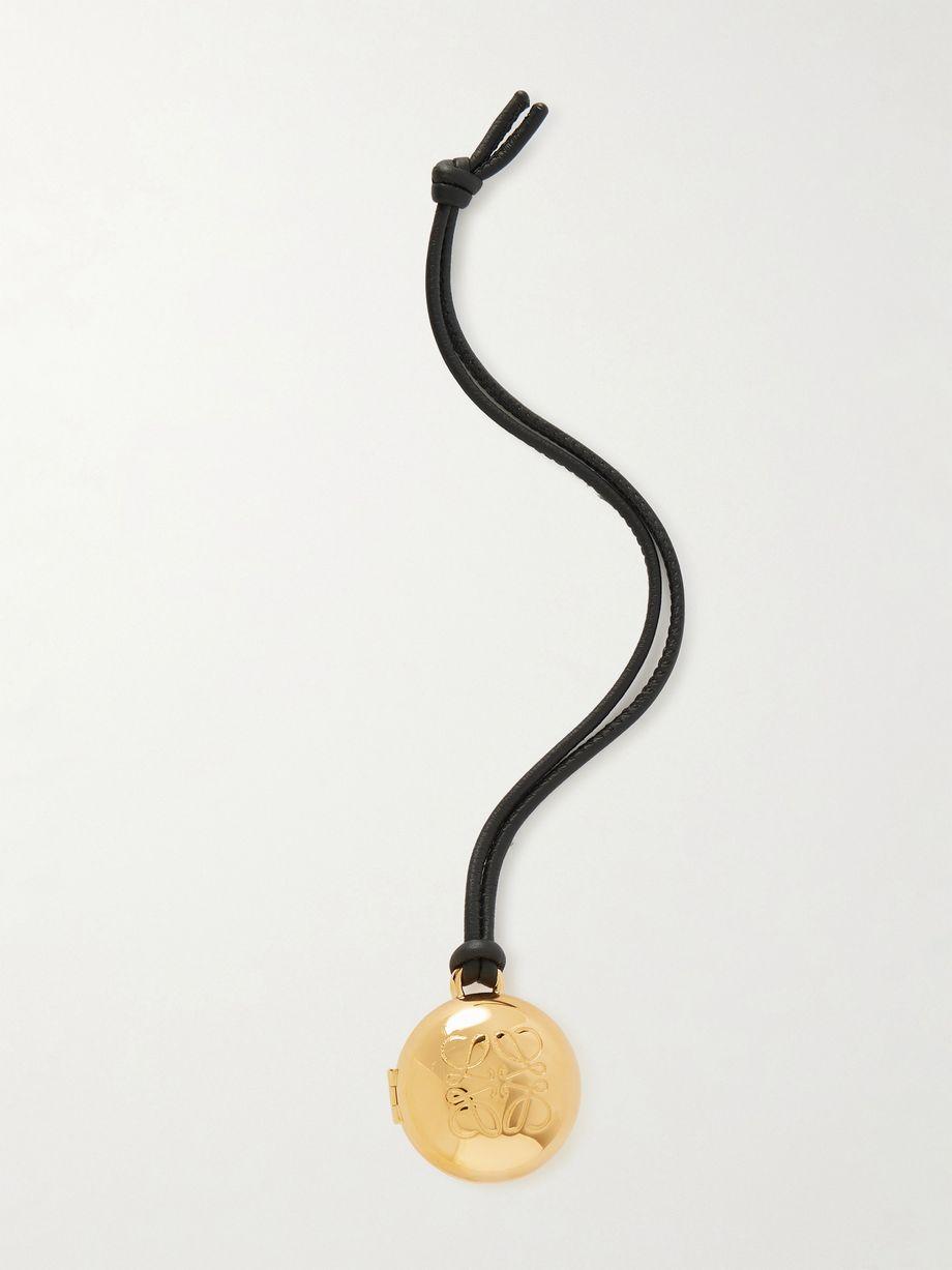 Anagram Pebble gold-tone and leather bag charm by LOEWE