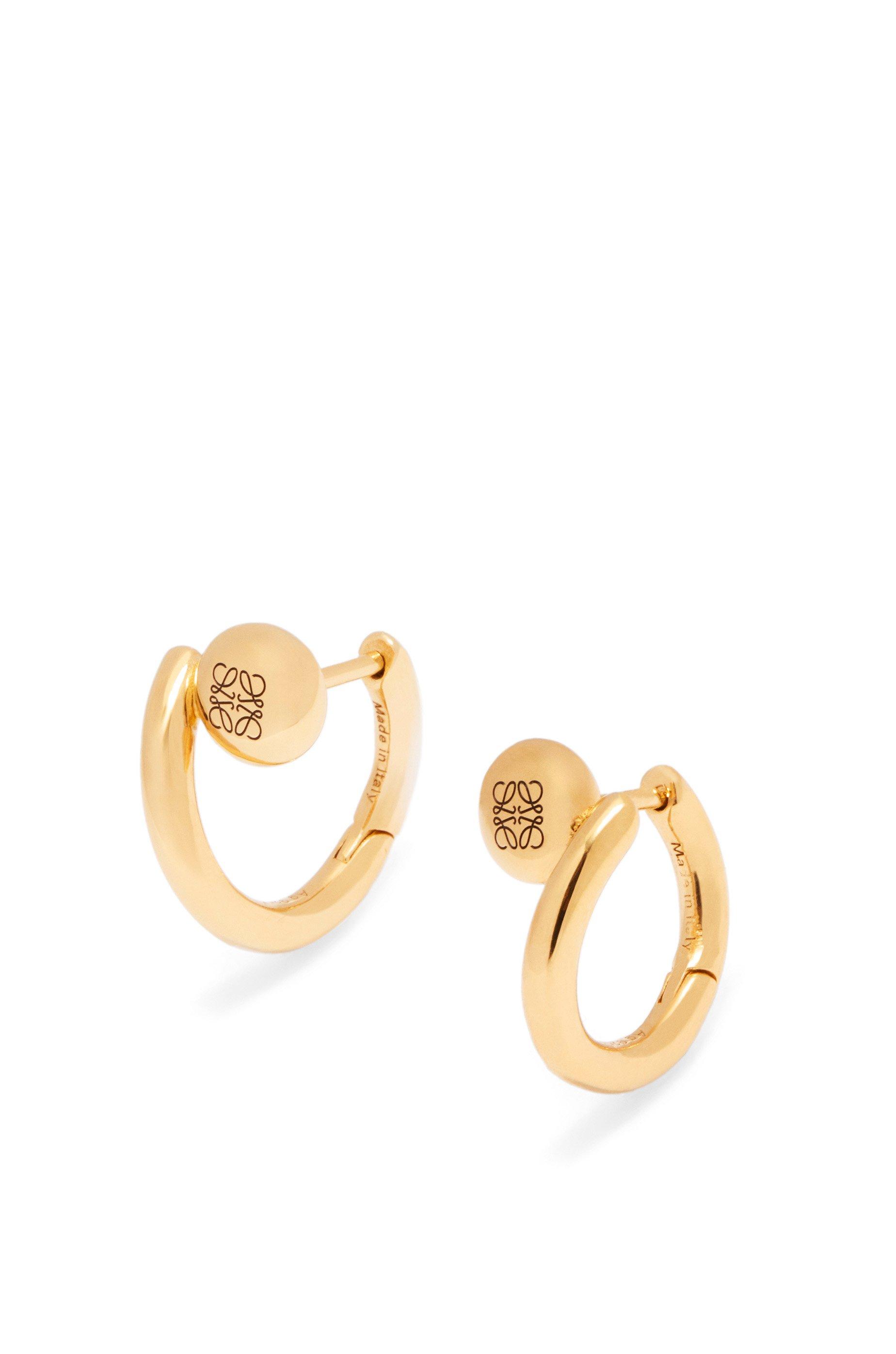 Anagram Pebble mini hoop earrings in sterling silver by LOEWE