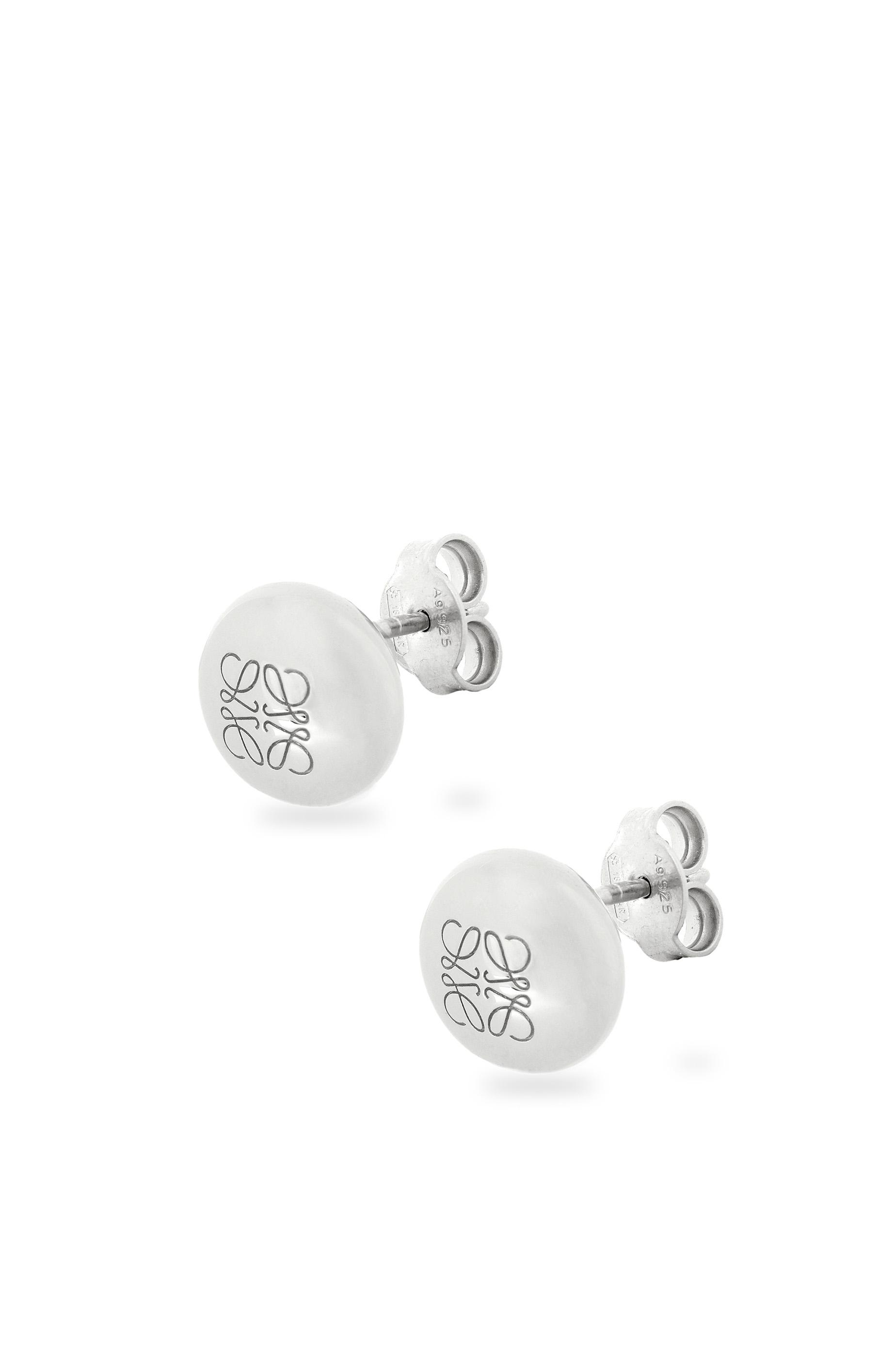 Anagram Pebble stud earrings in sterling silver by LOEWE