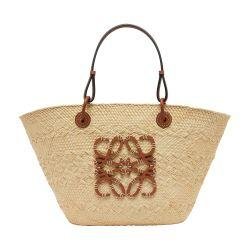 Anagram basket in Iraca palm and calf leather by LOEWE
