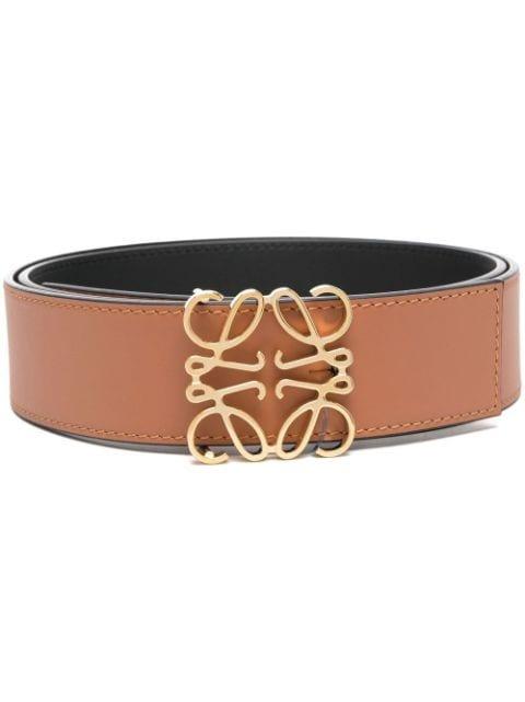 Anagram-buckle leather belt by LOEWE