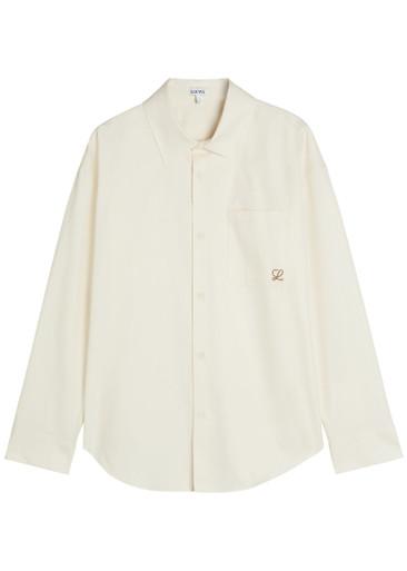 Anagram-embroidered cotton-poplin shirt by LOEWE