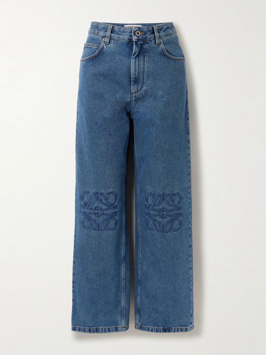Anagram embroidered high-rise straight-leg jeans by LOEWE